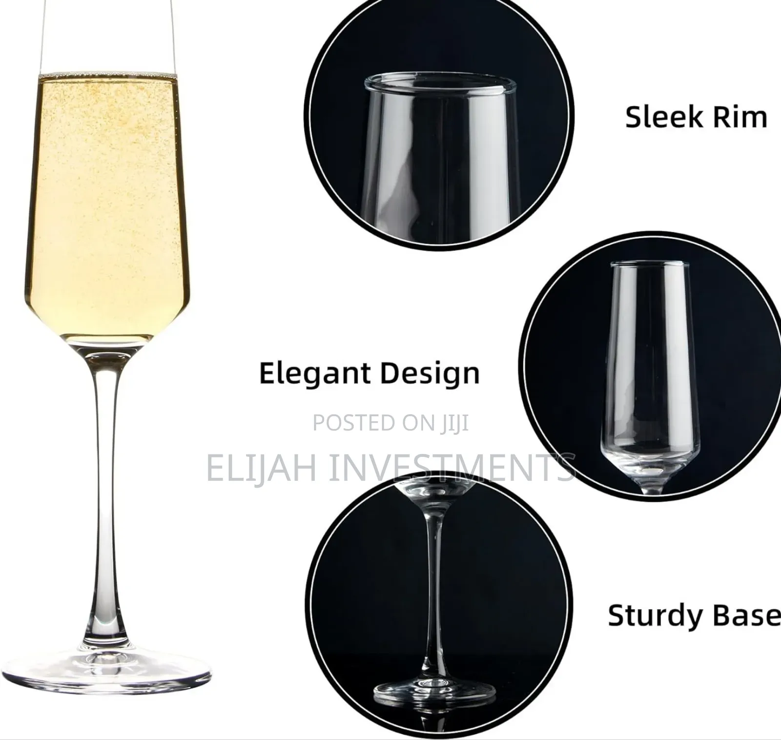 6pcs Elegant Champagne Flutes/Champagne Glasses