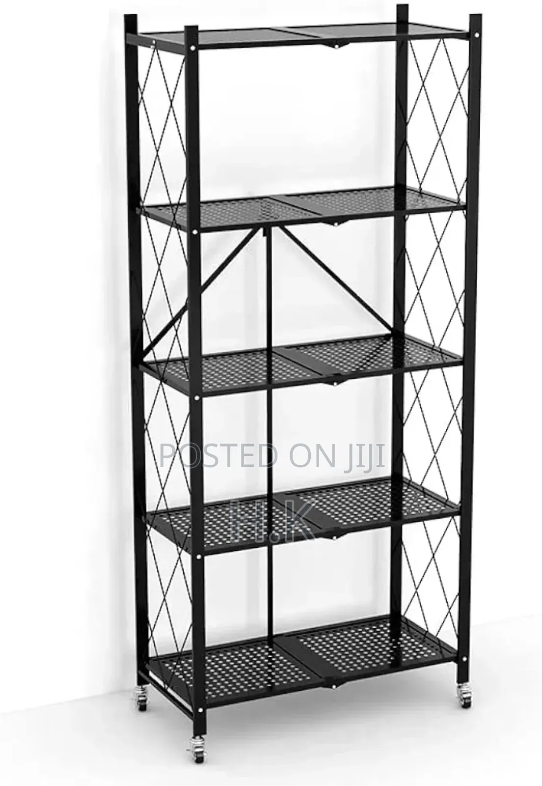 5-layer Foldable Storage Rack With Wheels