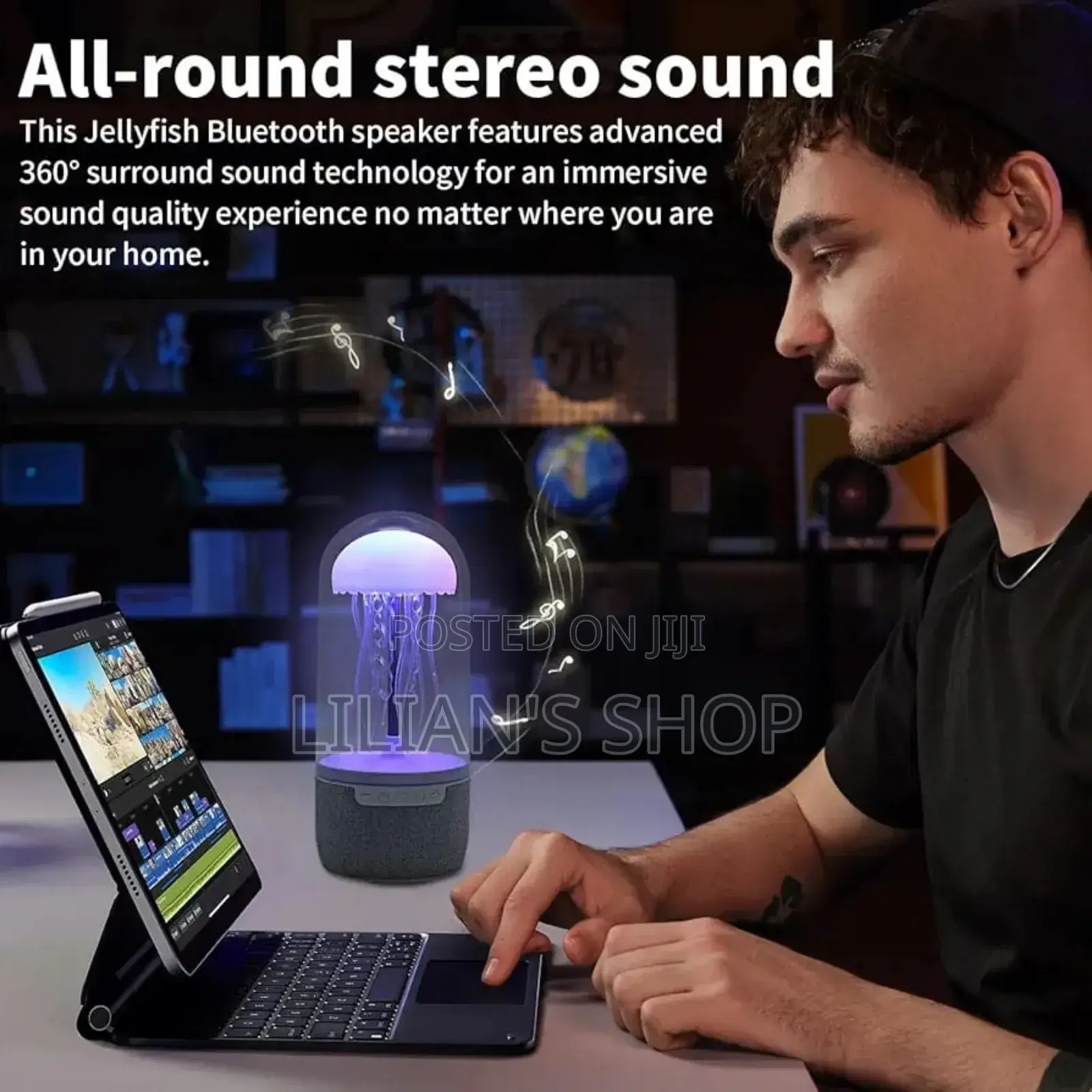 Jellyfish-Shaped Bluetooth Speaker and Mood Lamp