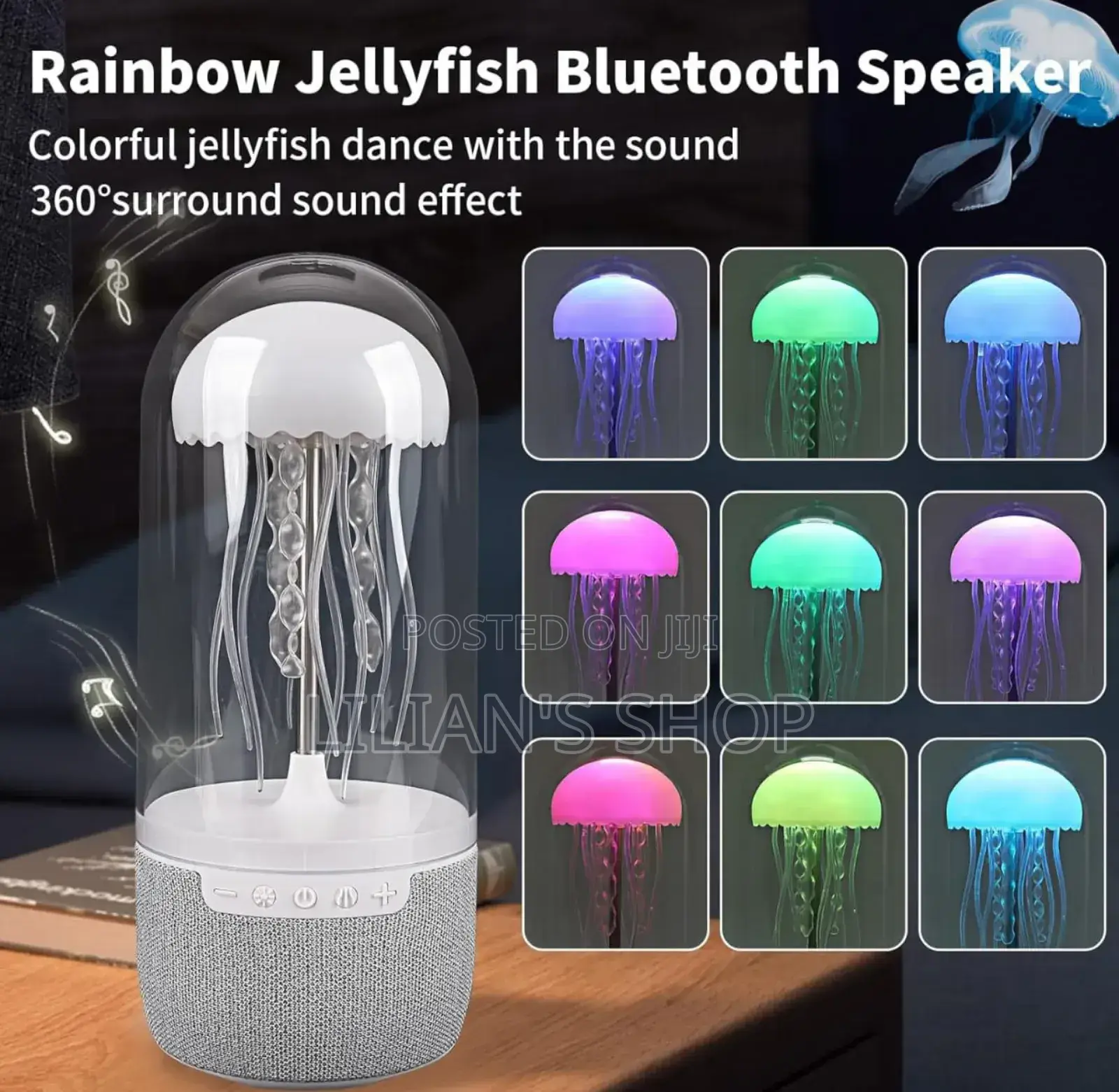 Jellyfish-Shaped Bluetooth Speaker and Mood Lamp