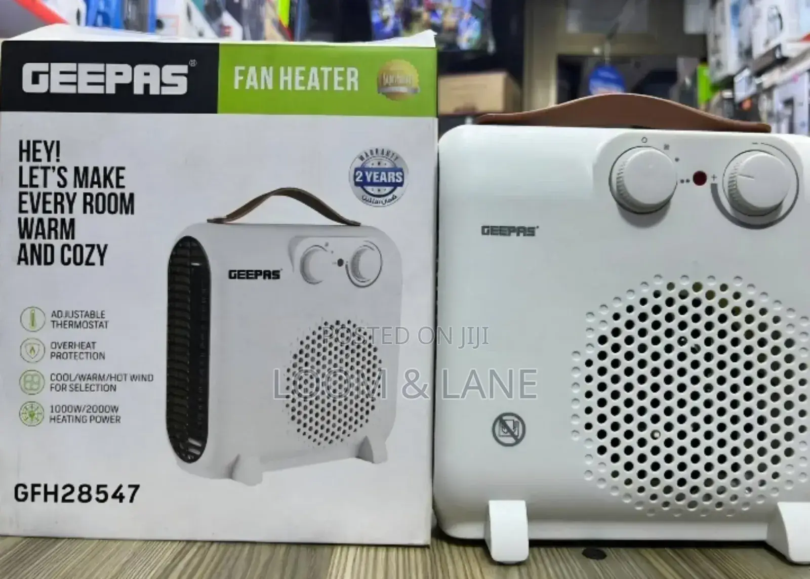 Geepas Portable Fan Heater, Model Gfh28547