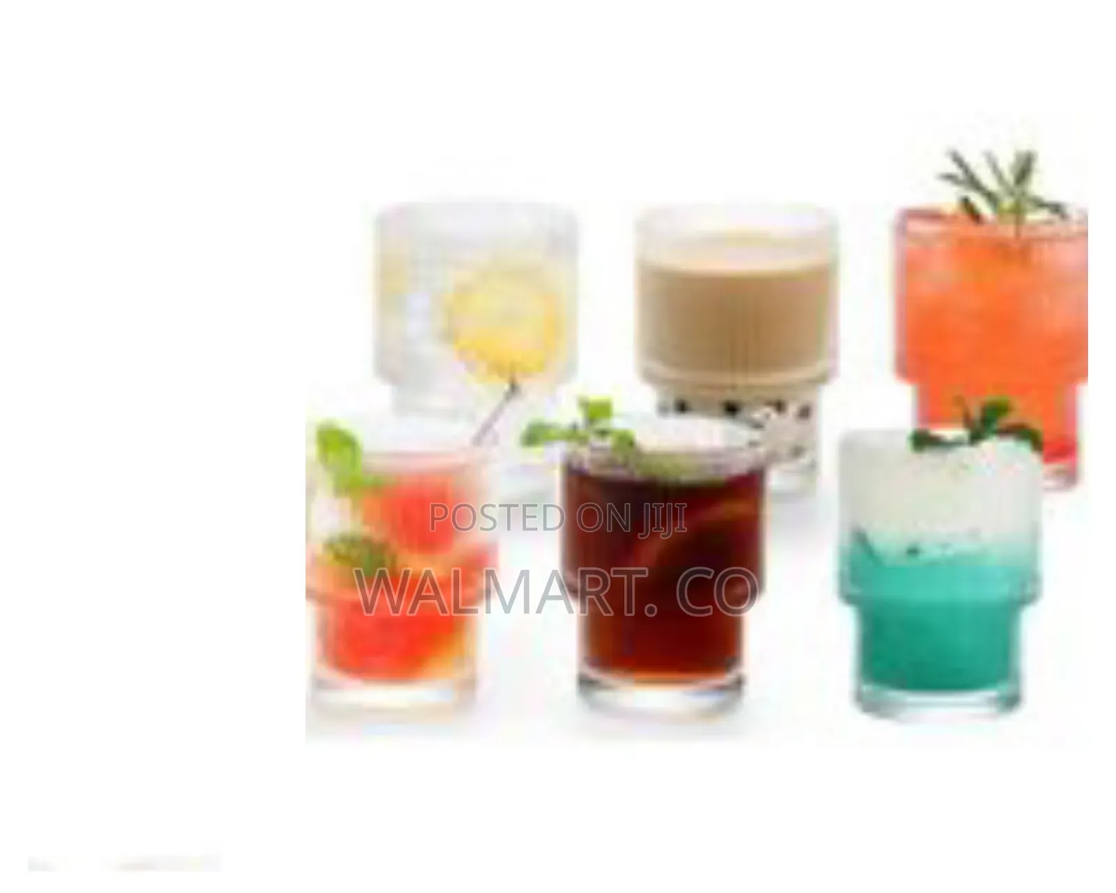 Set of 6 Ribbed Glass Tumblers-Transparent