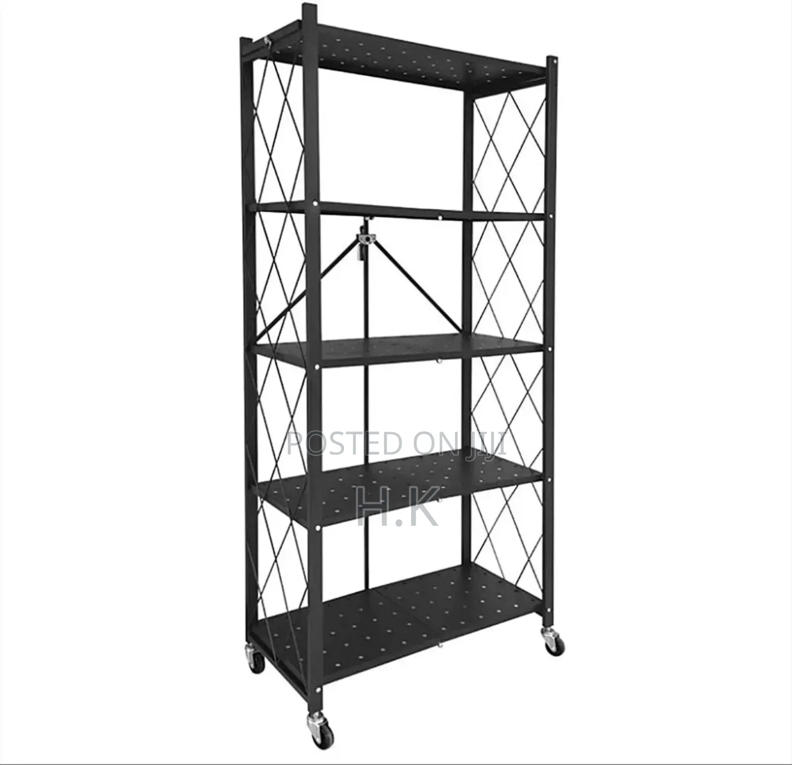 Multifunctional 5 Shelf Vintage Style Metal Organizer Rack