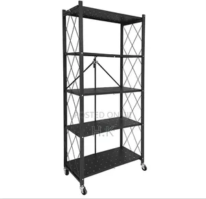 Multifunctional 5 Shelf Vintage Style Metal Organizer Rack