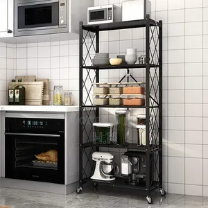 Multifunctional 5 Shelf Vintage Style Metal Organizer Rack
