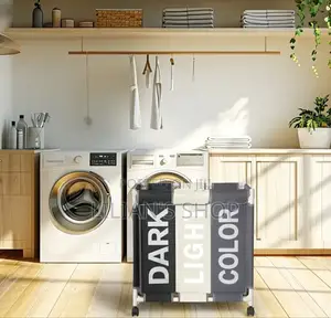 3-Section Laundry Sorter With a PVC Pipe Frame and Wheels.