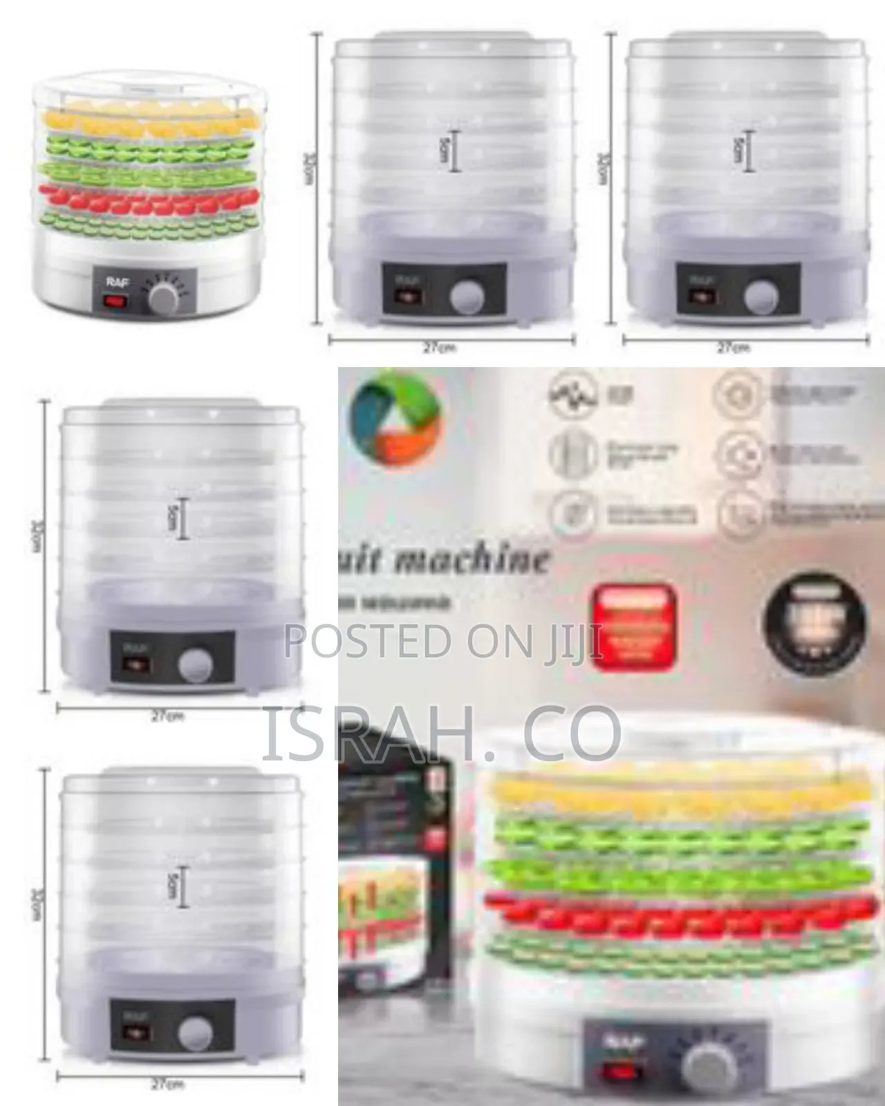 Raf Food Dehydrator Machine, Electric Fruit Dryer 5 Trays Adjustable