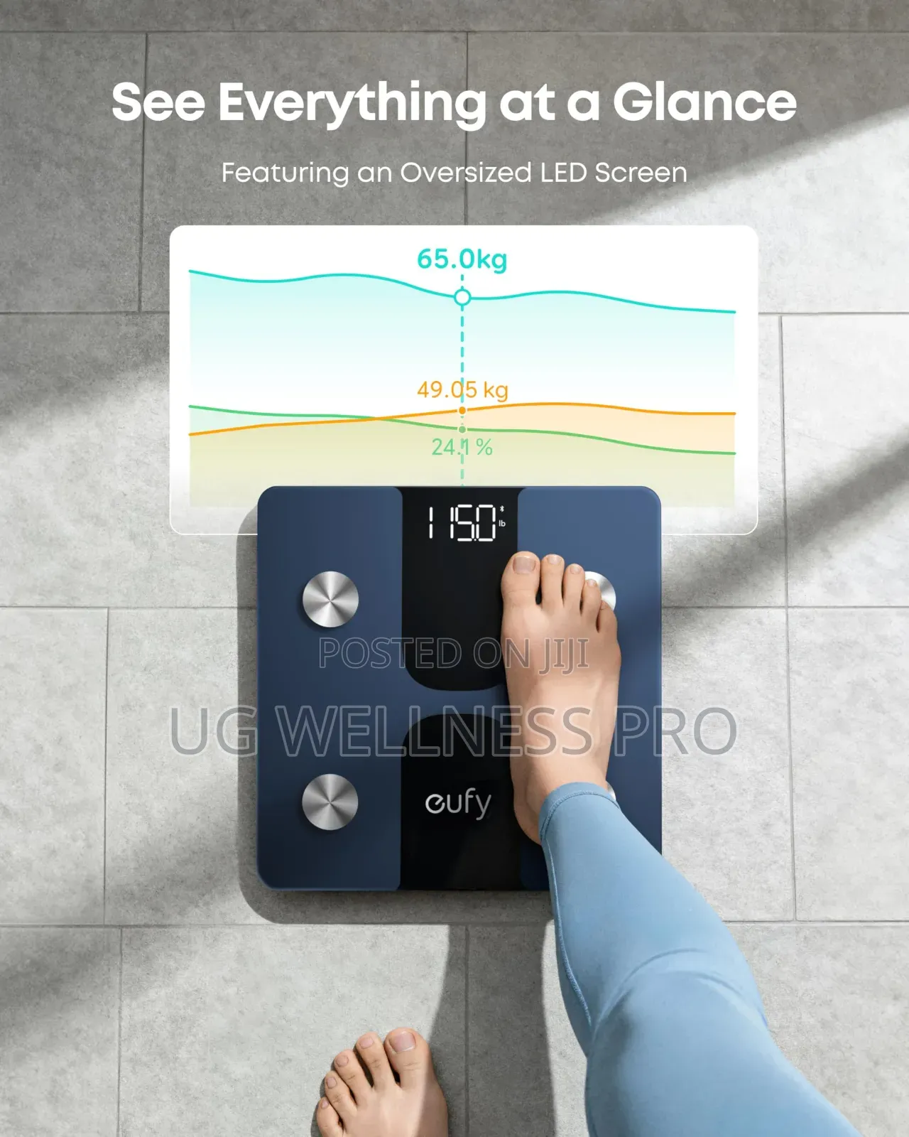 Smart Digital Bathroom Scale With Bluetooth Wireless Weight Fat LBS/Kg