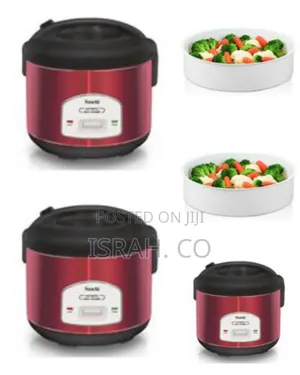 Saachi 1.8 Litres Electric Rice Cooker With Steamer Saucepan- Red