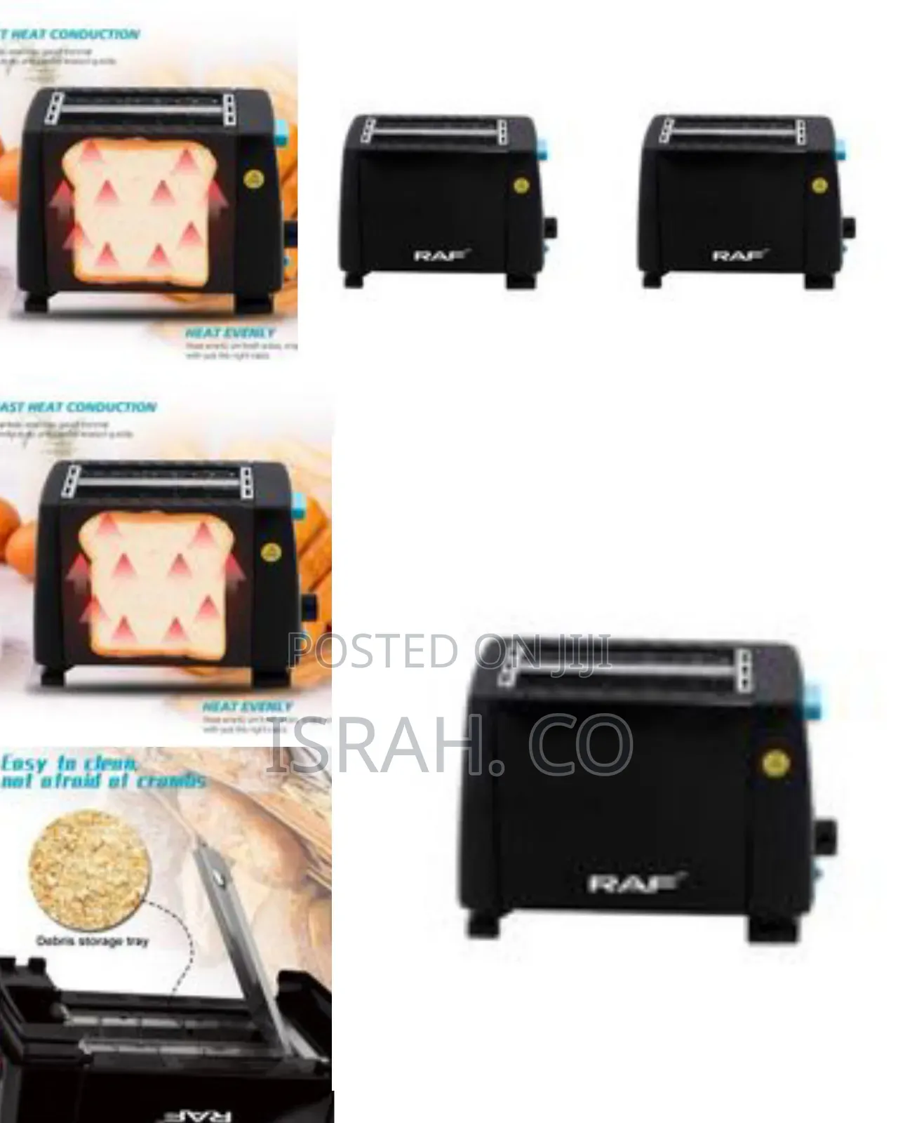 Raf Bread Toaster 2-Piece Breakfast Toasted Sandwich Toast Small