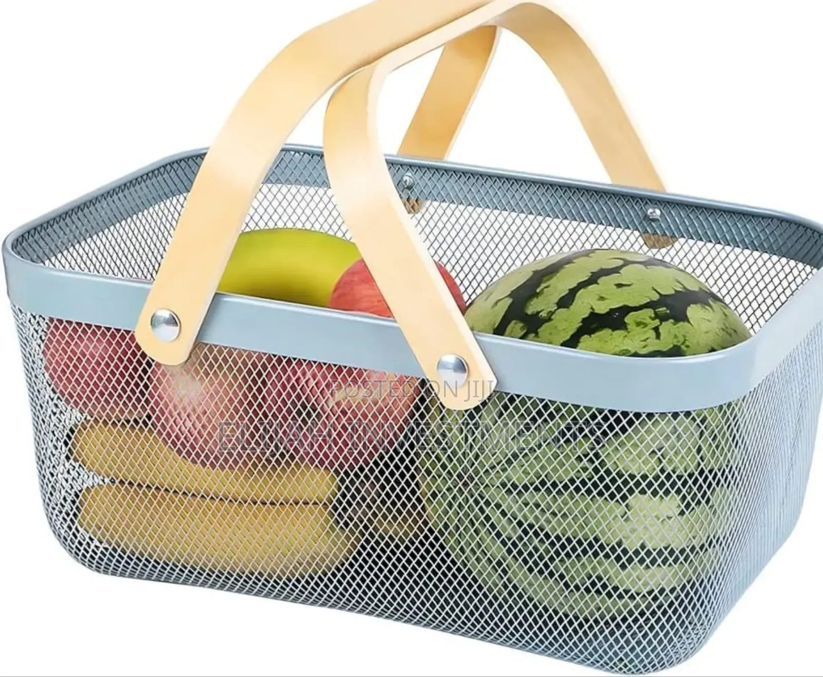 Multifunctional Metal Wire Basket for Kitchen Garden Picnic Cabinet