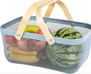 Multifunctional Metal Wire Basket for Kitchen Garden Picnic Cabinet