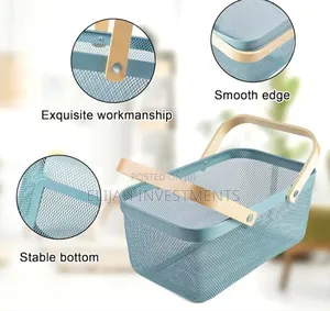 Multifunctional Metal Wire Basket for Kitchen Garden Picnic Cabinet