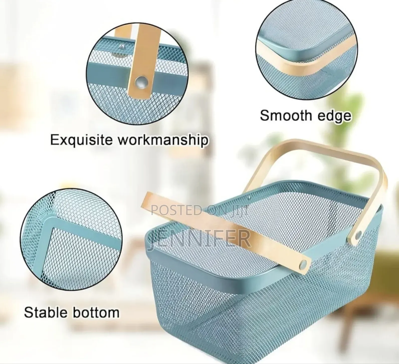Multifunctional Metal Wire Basket for Kitchen Garden Picnic Cabinet
