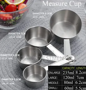 4pcs Stainless Steel Measuring Cups