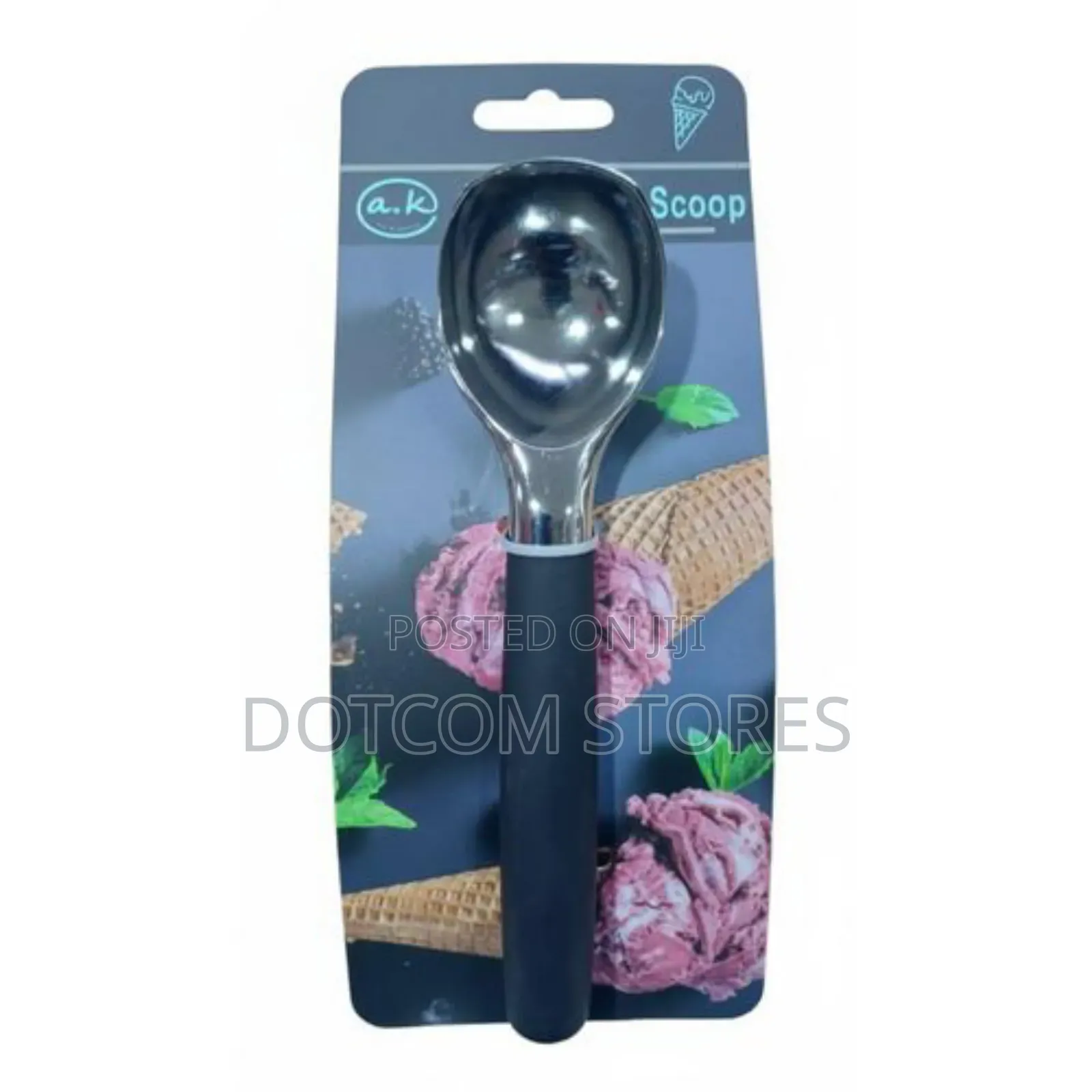 Ice Cream Scoop With a Black Handle