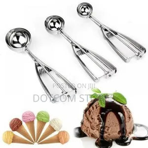 Set of 3 Stainless Steel Trigger Release Scoops -