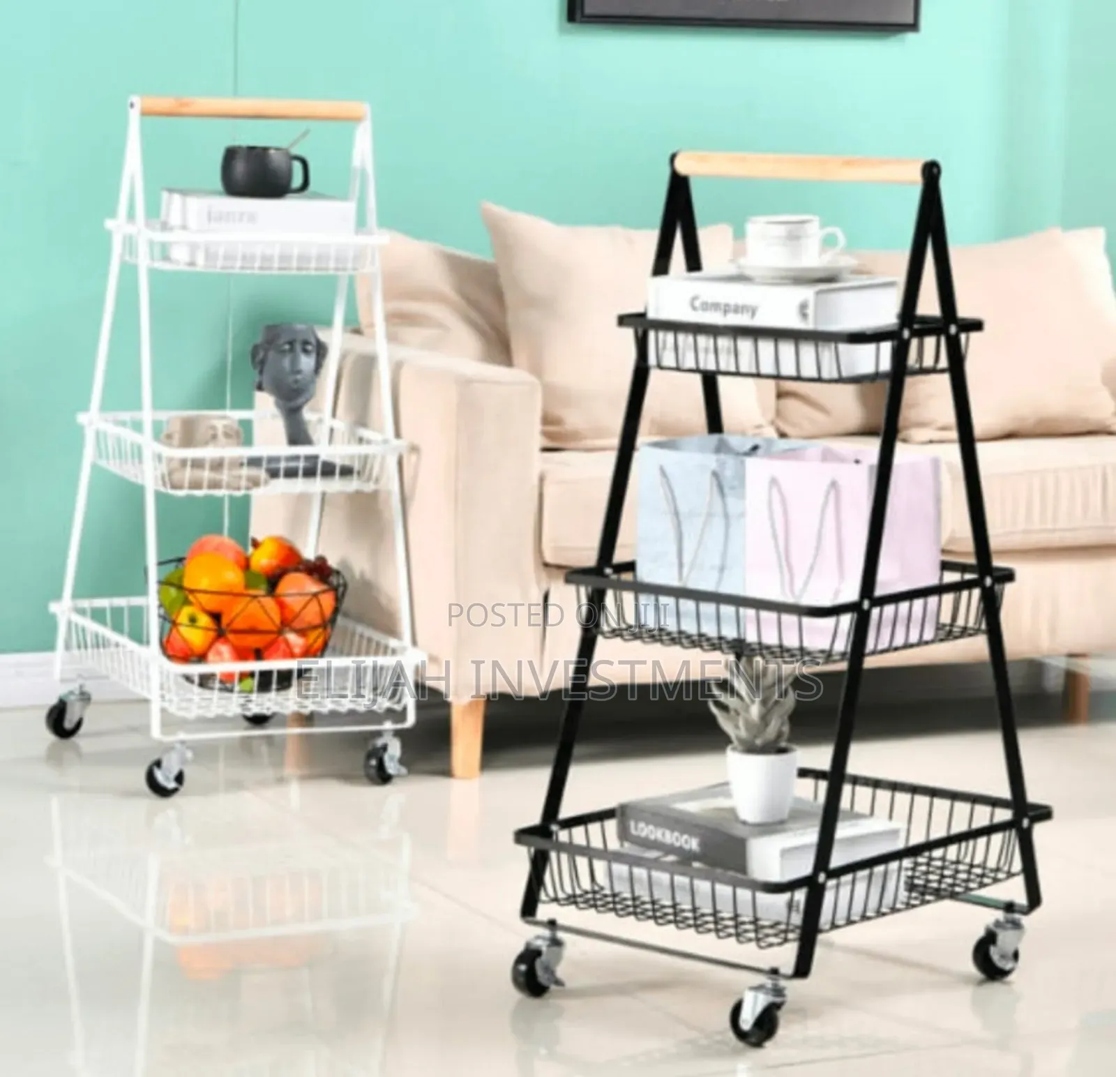 3-Tier Multipurpose Rolling Storage Trolley
