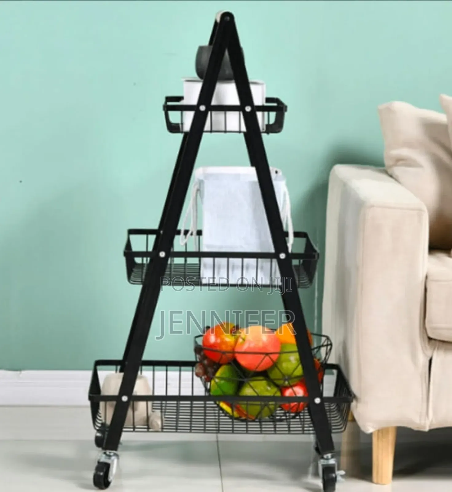 3-Tier Multipurpose Rolling Storage Trolley