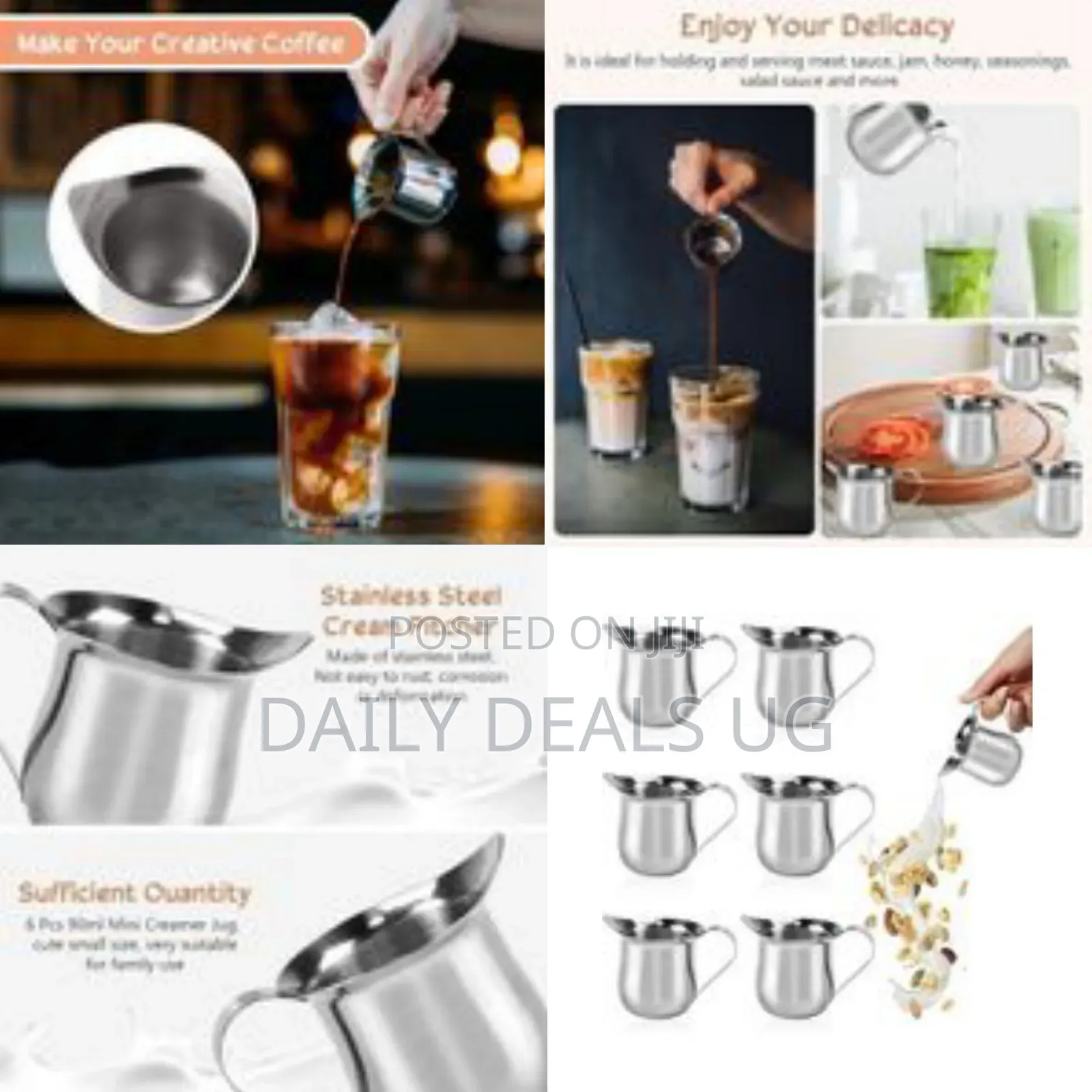 Professional Stainless Steel Mini Creamer and Milk Pitcher Set