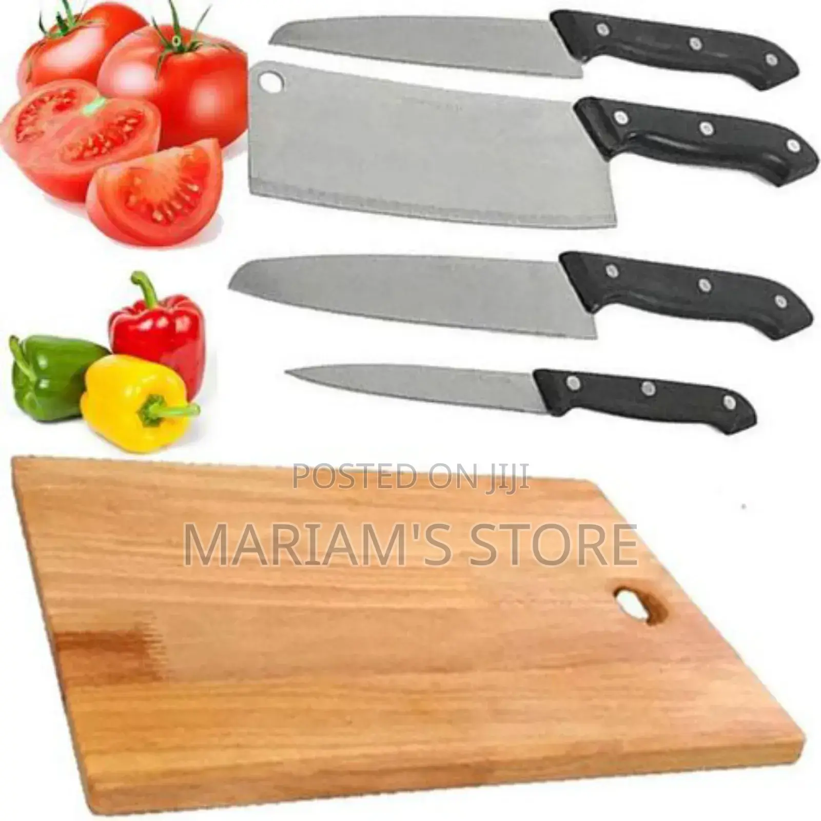 Pack Of Chopping Board Set Of Kitchen Knives -multi