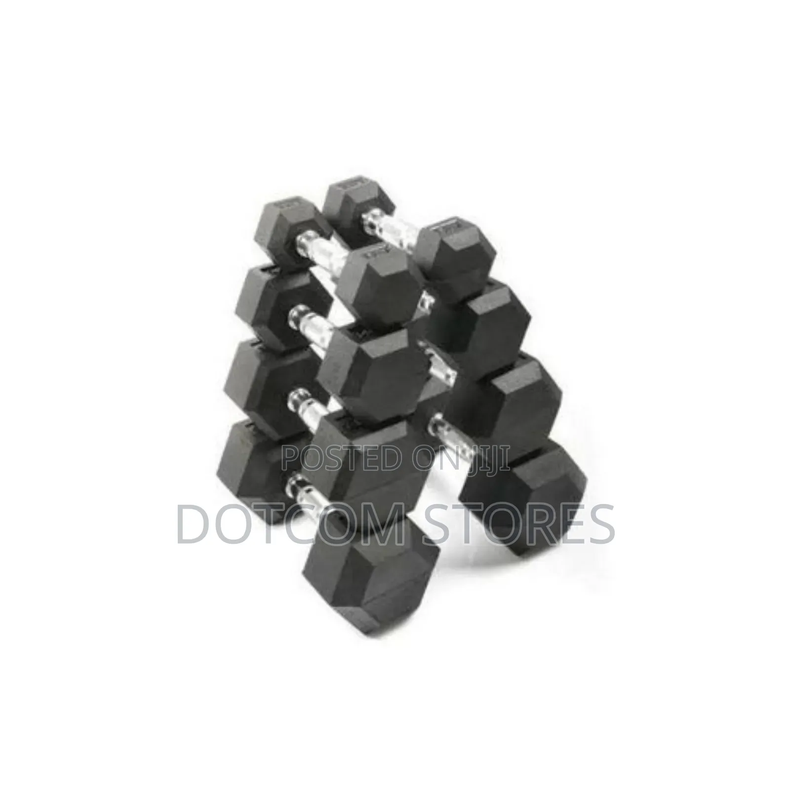 Pair of Rubber Coated Dumbbells 10kg Each- Black