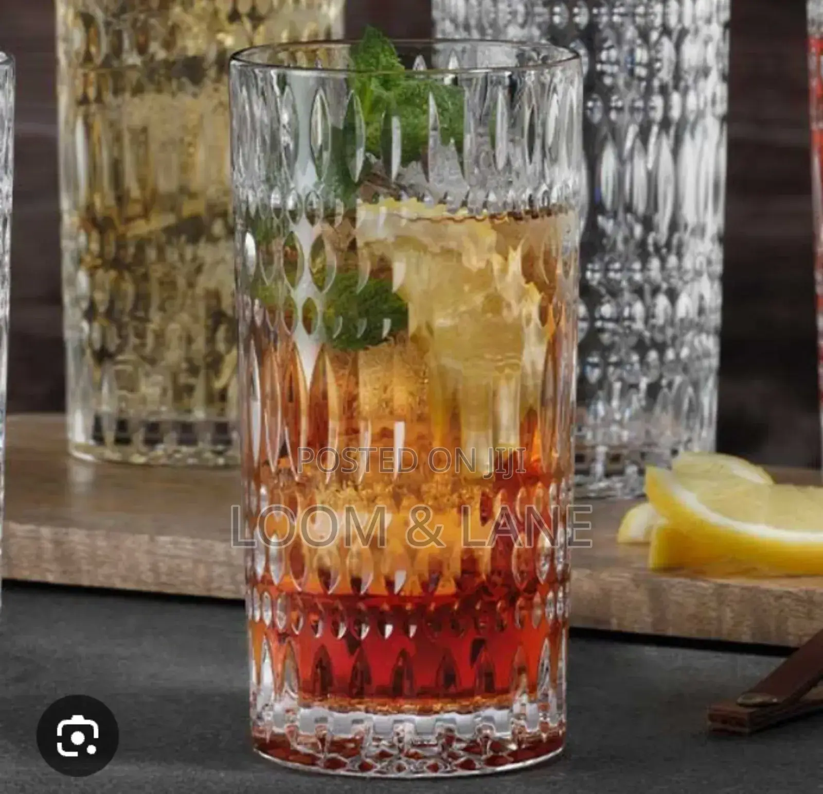 6pcs Long Crystal Clear Cocktail Glasses