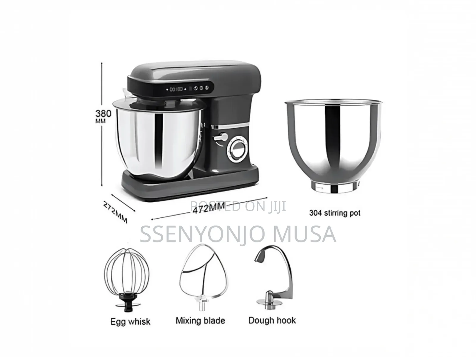Digiwave Stand Mixer 10l - 1500w Motor, 6 Speed Rotary Control