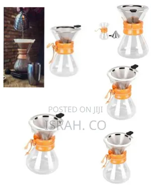 Elegant Glass Pour-Over Coffee Maker With Wooden Collar