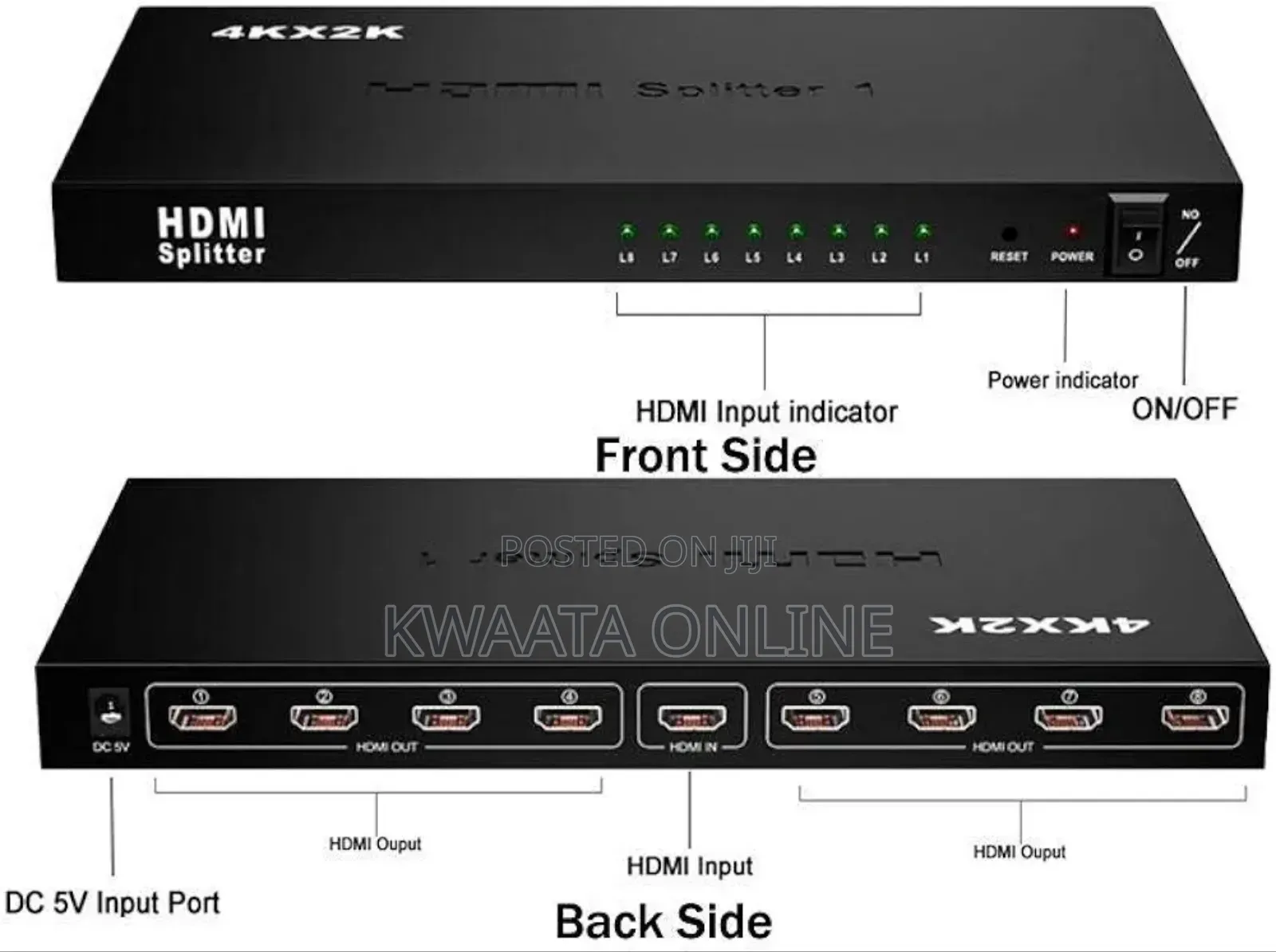 Hdmi Splitter 1-8 Ports 2160p Uhd Video Resolution Full Hd 1080p8