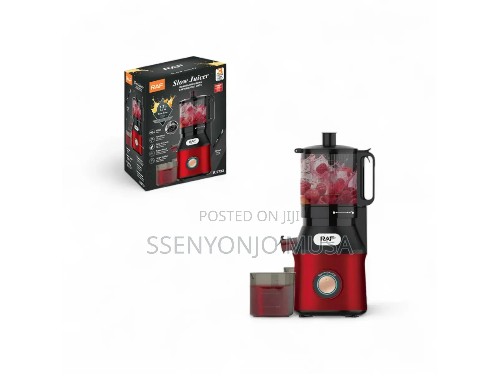 Raf Slow Juicer 300w | Large Caliber 141mm | Stainless Steel Filter