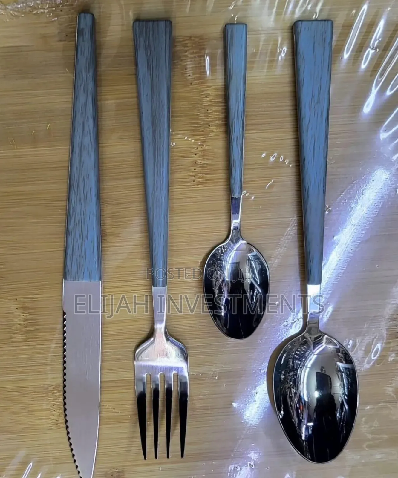 24pcs Cutipol Kube Stainless Steel Cutlery With Slate/Grey
