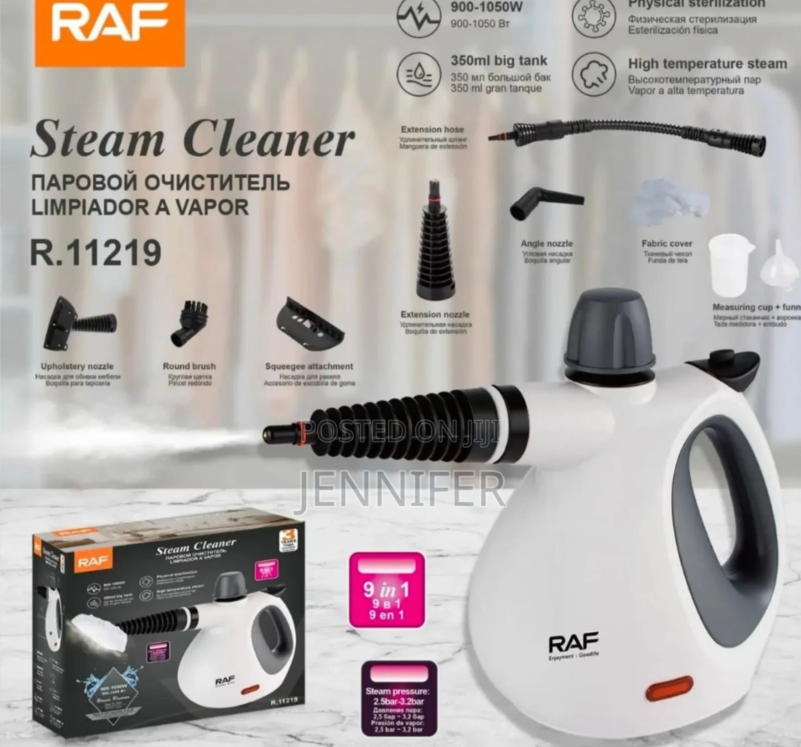 Raf R-11219 High-Pressure Handheld Steam Cleaner.