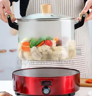 Glass Cooking Pot With Wooden Handle