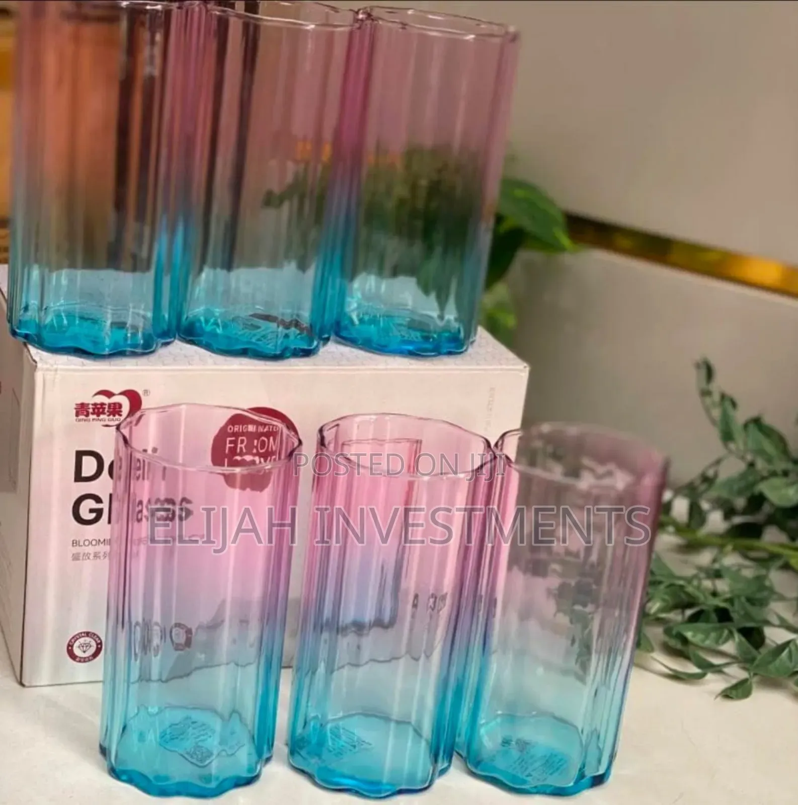 6pcs Deli Glass Blooming Series Water Glasses.
