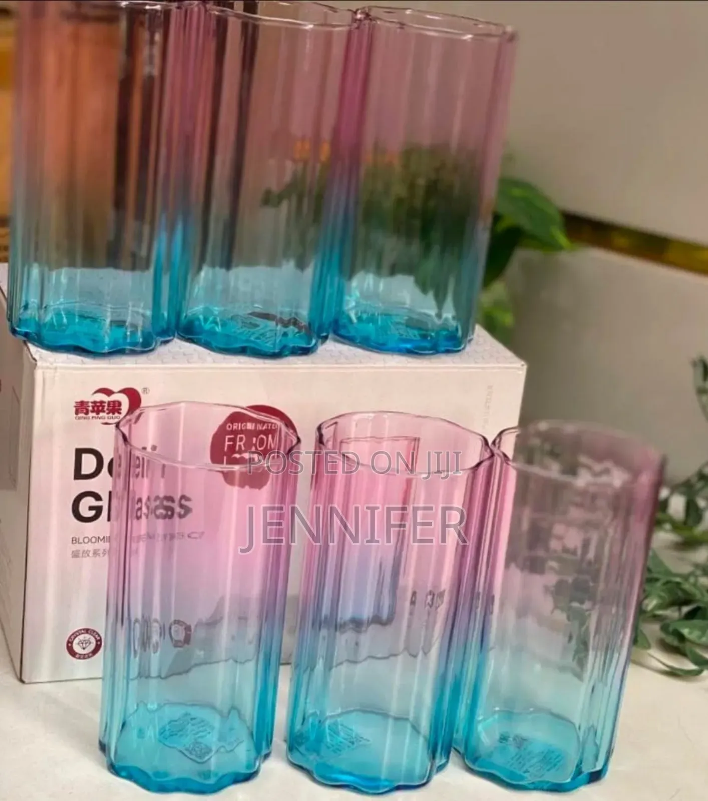 6pcs Deli Glass Blooming Series Water Glasses.