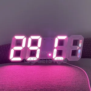 3d Led Digital Clock ,9.7", Large Display Table/ Desk