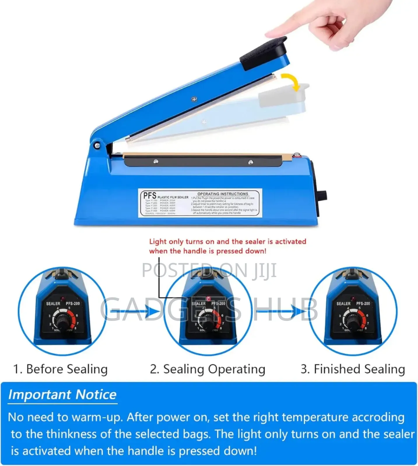 Portable Bag Sealing Machine Heat Sealer Pulse Electric