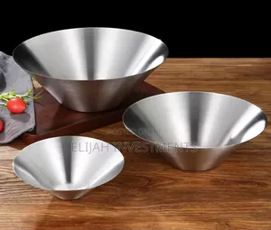 3pcs Conical Stainless Steel Bowls