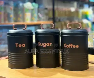 3pcs Kitchen Metallic Storage Canisters