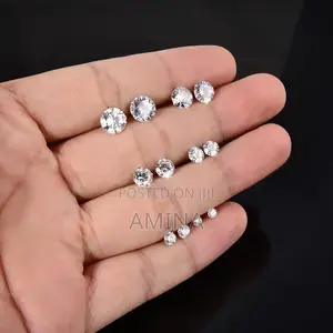 Boxed Round 6pair Cz Studs