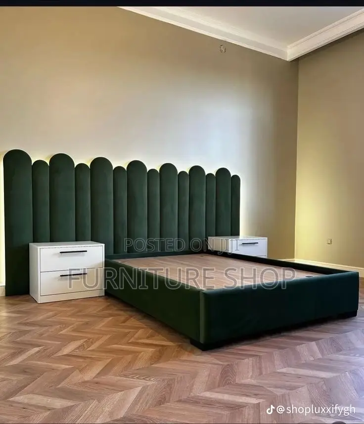Green Fabric Bed
