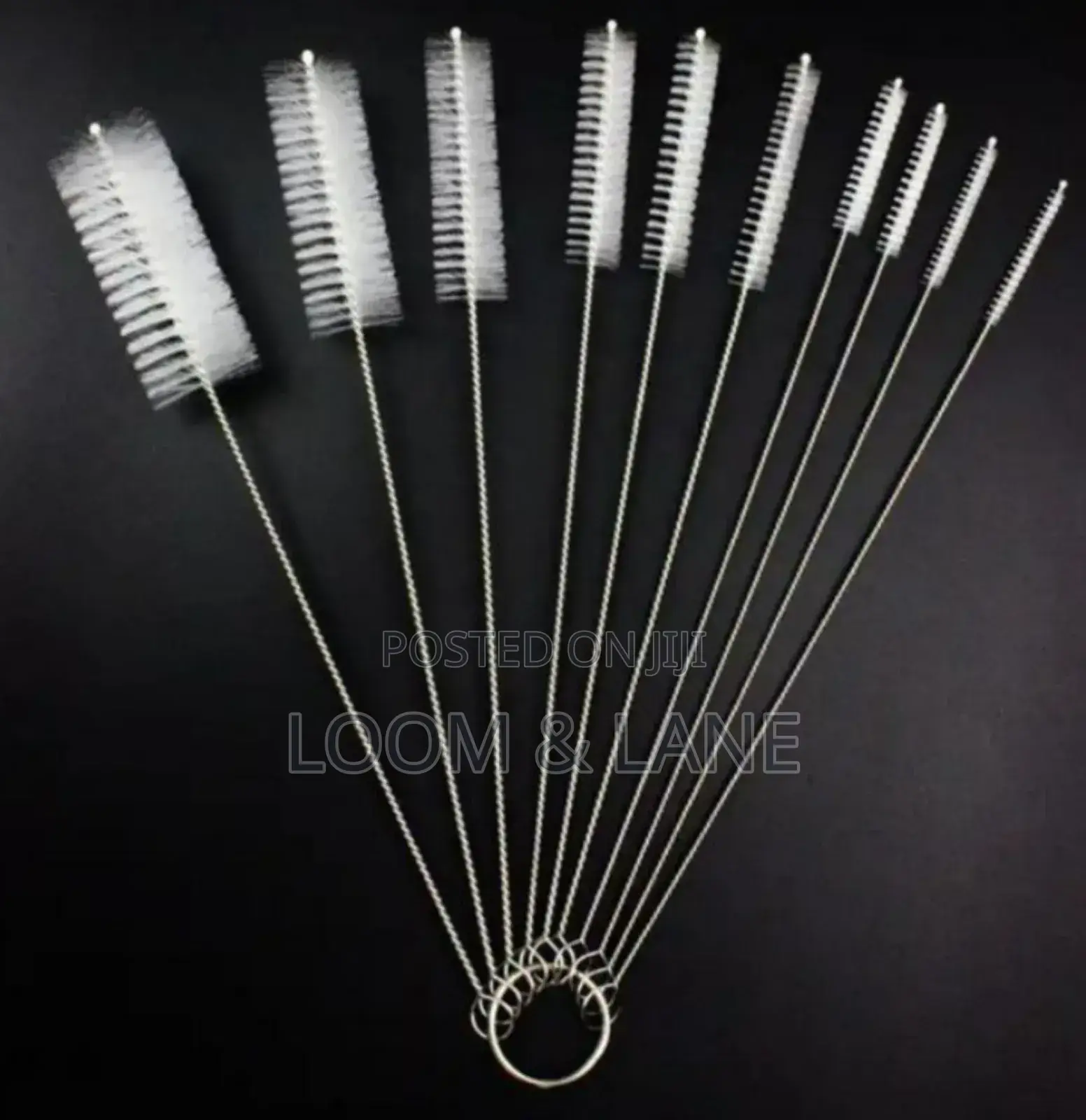 Set of Nylon and Stainless Steel Straw and Tube Cleaning Brushes