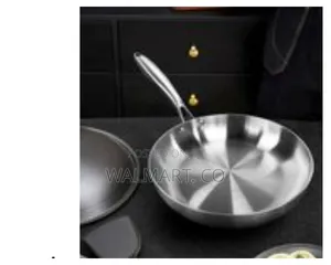 Stainless Steel Frying Pan-Silver