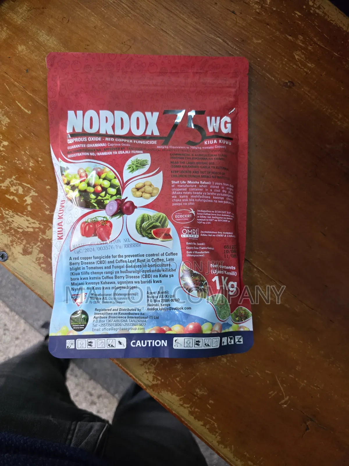 Nordox 75 Wg, a Copper Fungicide for Coffee Berry and Blight Bacteria