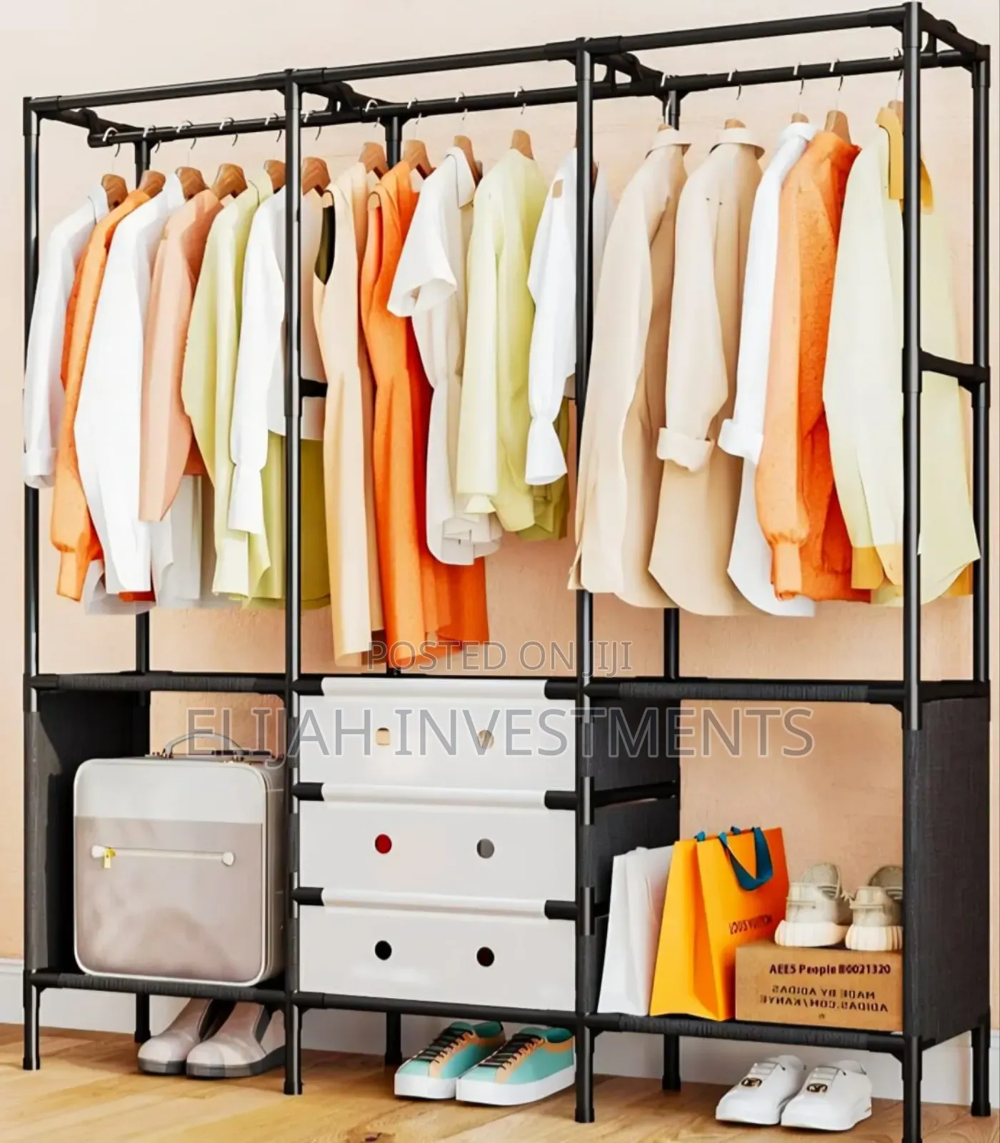 Freestanding Metal Garment Rack or Portable Closet