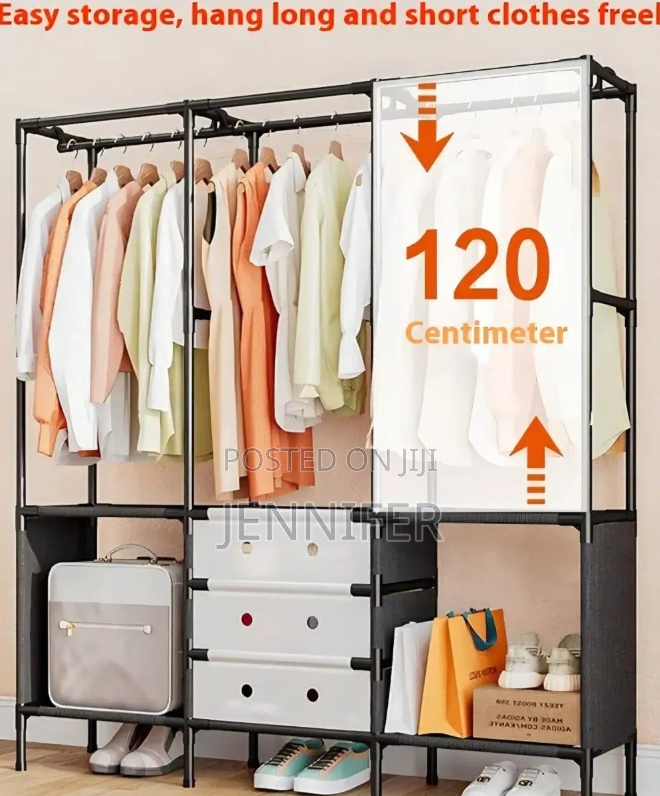 Freestanding Metal Garment Rack or Portable Closet