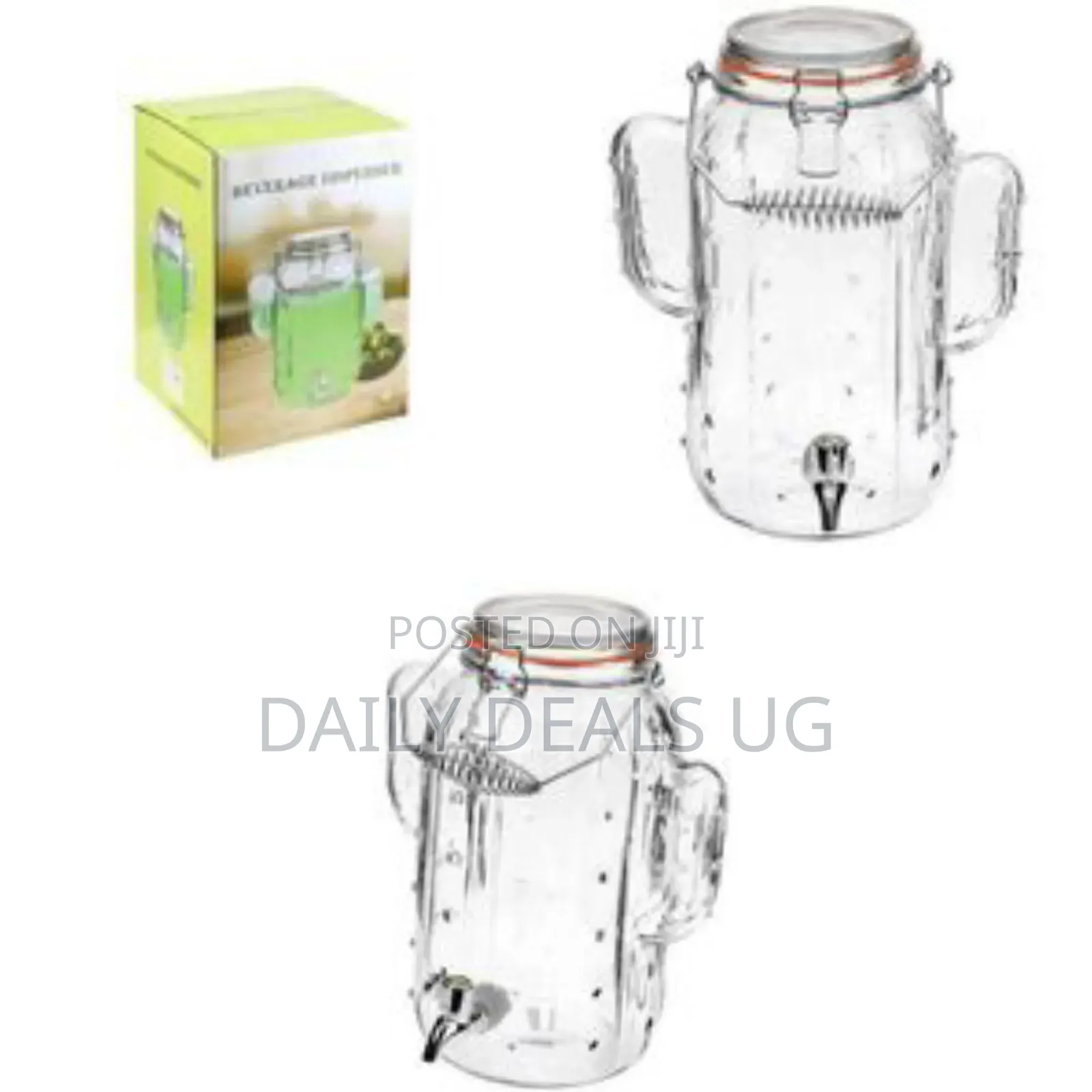 Cactus-Shaped Glass Beverage Dispenser - Transparent##190,000