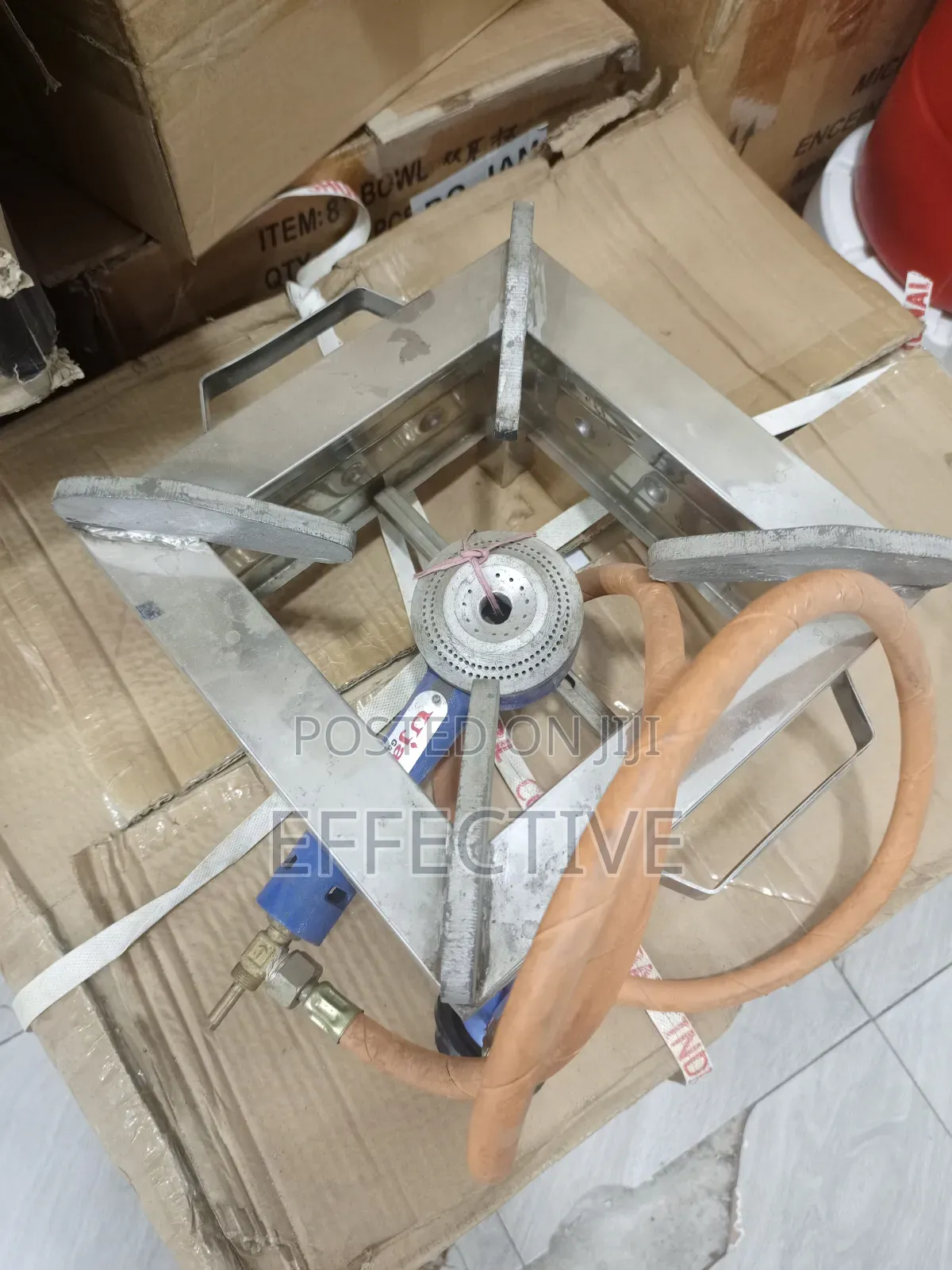 Commercial Stainless Steel Single-Burner Gas Stove.