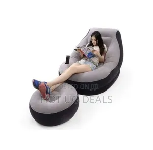 Intex Air Pump Seat With Footrest Stool - Red